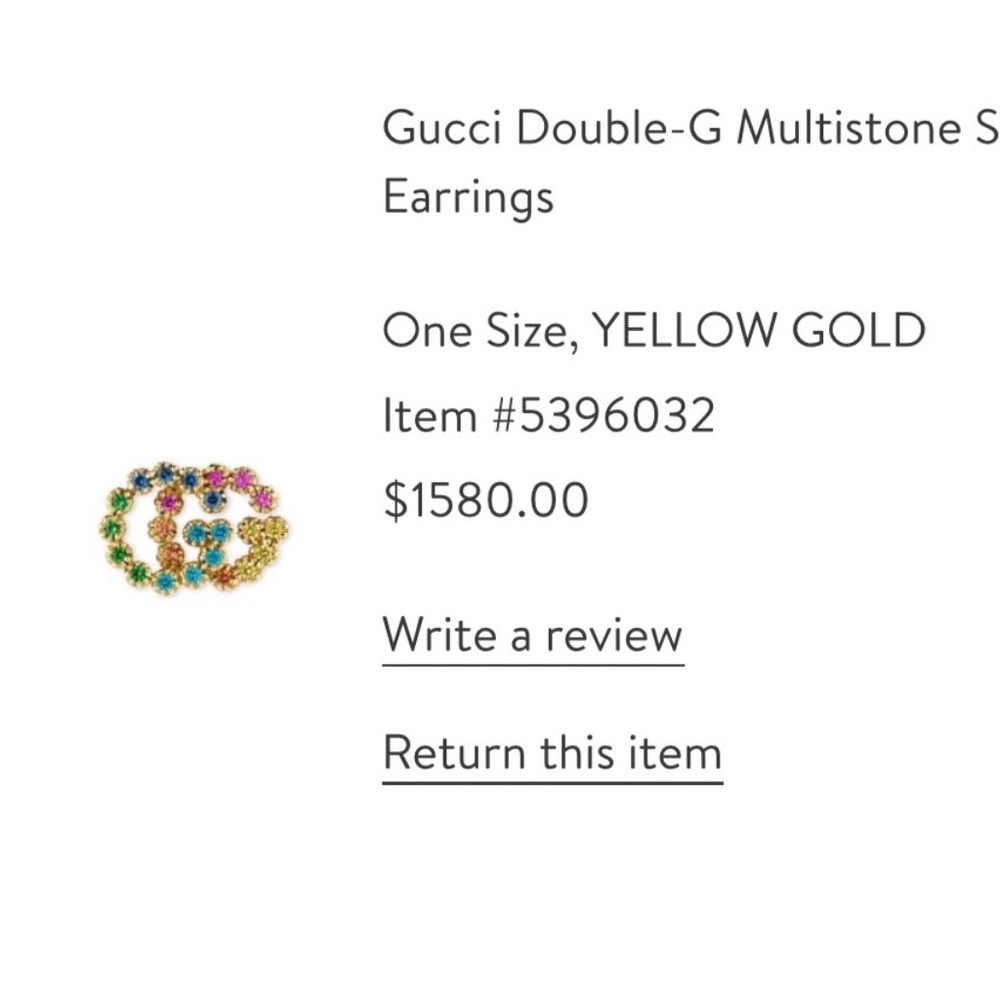 GUCCI /  Double-G Multistone Stud Earrings - Picture 4 of 4